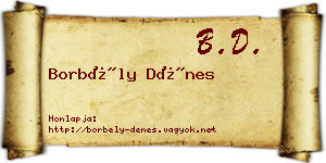 Borbély Dénes névjegykártya