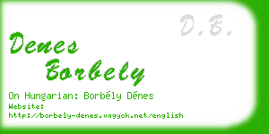 denes borbely business card