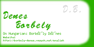 denes borbely business card